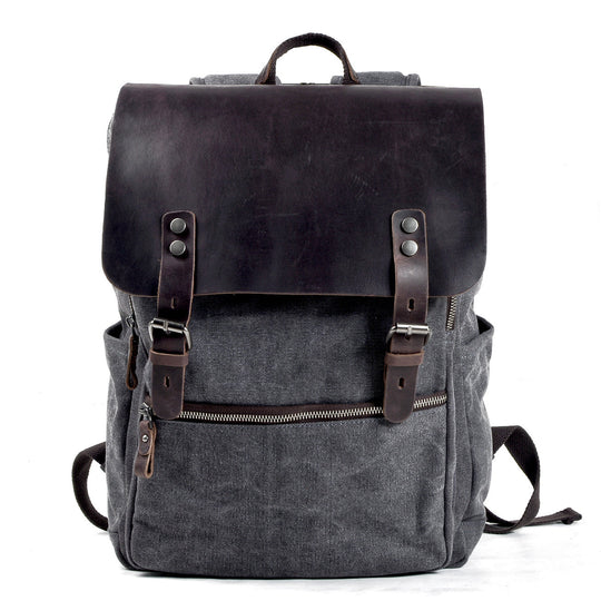 Cotton Canvas Backpack with Adjustable Straps and Multiple Pocket