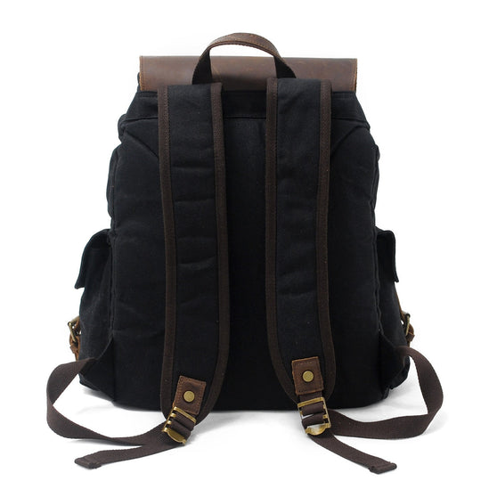 Waxed Canvas Backpack – Durable, Water-Resistant Bag with Classic Style - Leather Purse Backpack