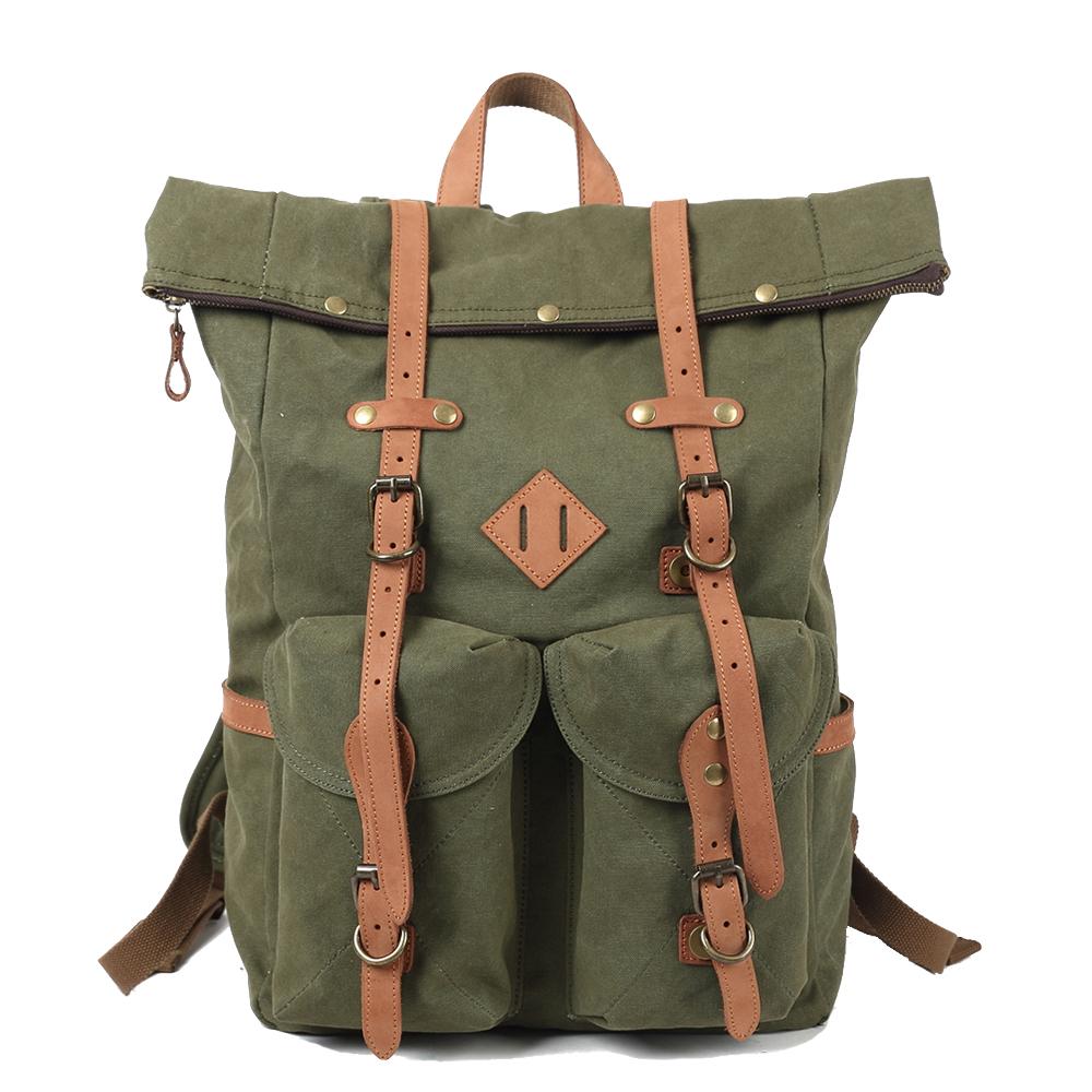 Stylish Canvas Laptop Backpack – Durable, Spacious Bag for Daily Use - Leather Purse Backpack