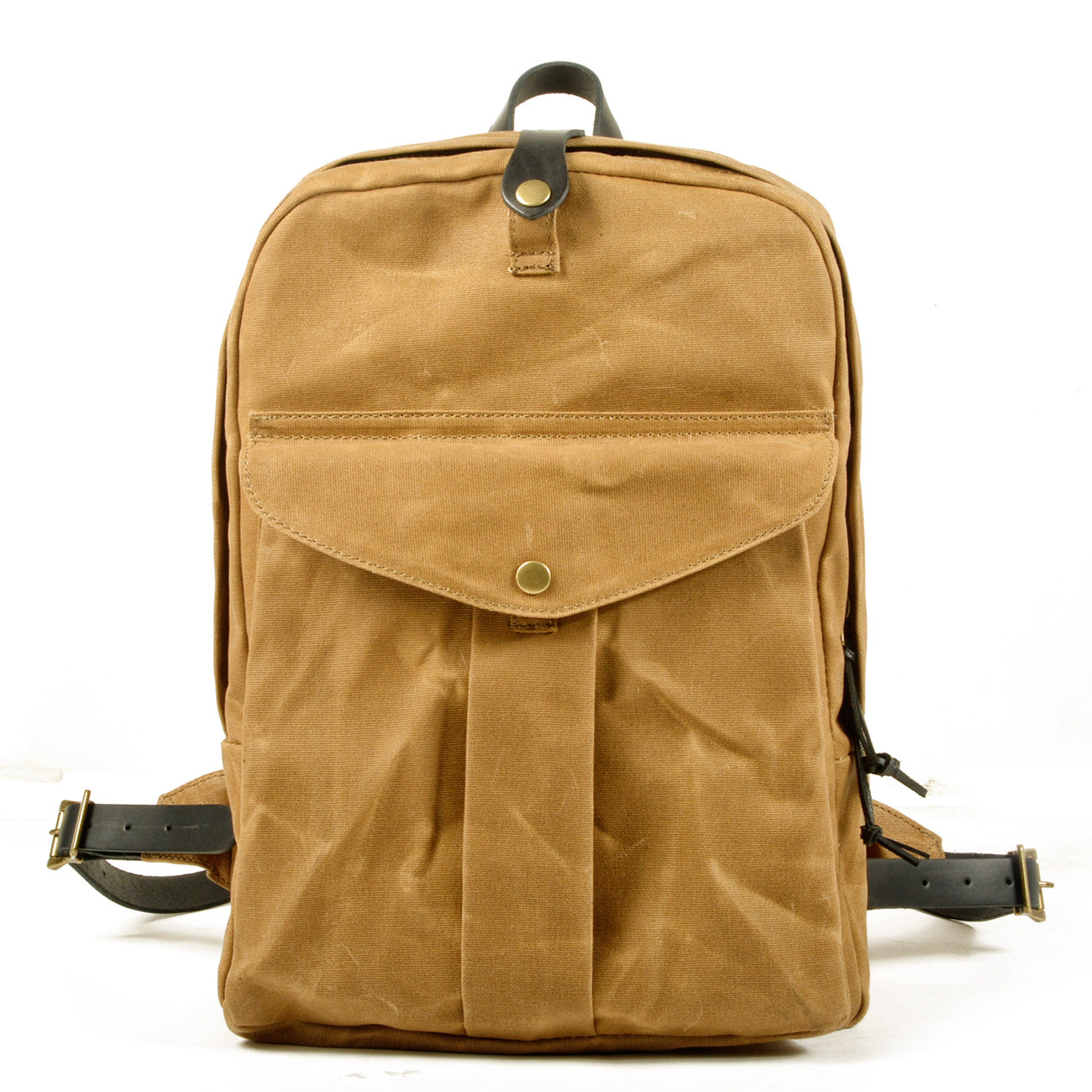 Classic Canvas Backpack with Adjustable Straps and Front Pocket - Leather Purse Backpack