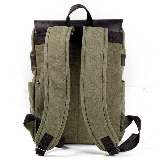 Cotton Canvas Backpack with Adjustable Straps and Multiple Pocket