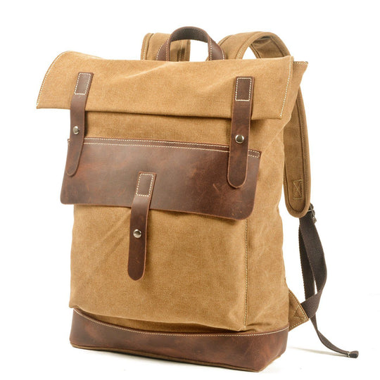 Stylish Waxed Cotton Backpack for Urban and Outdoor Use - Leather Purse Backpack