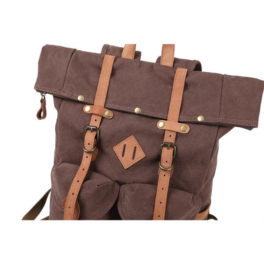 Stylish Canvas Laptop Backpack – Durable, Spacious Bag for Daily Use - Leather Purse Backpack