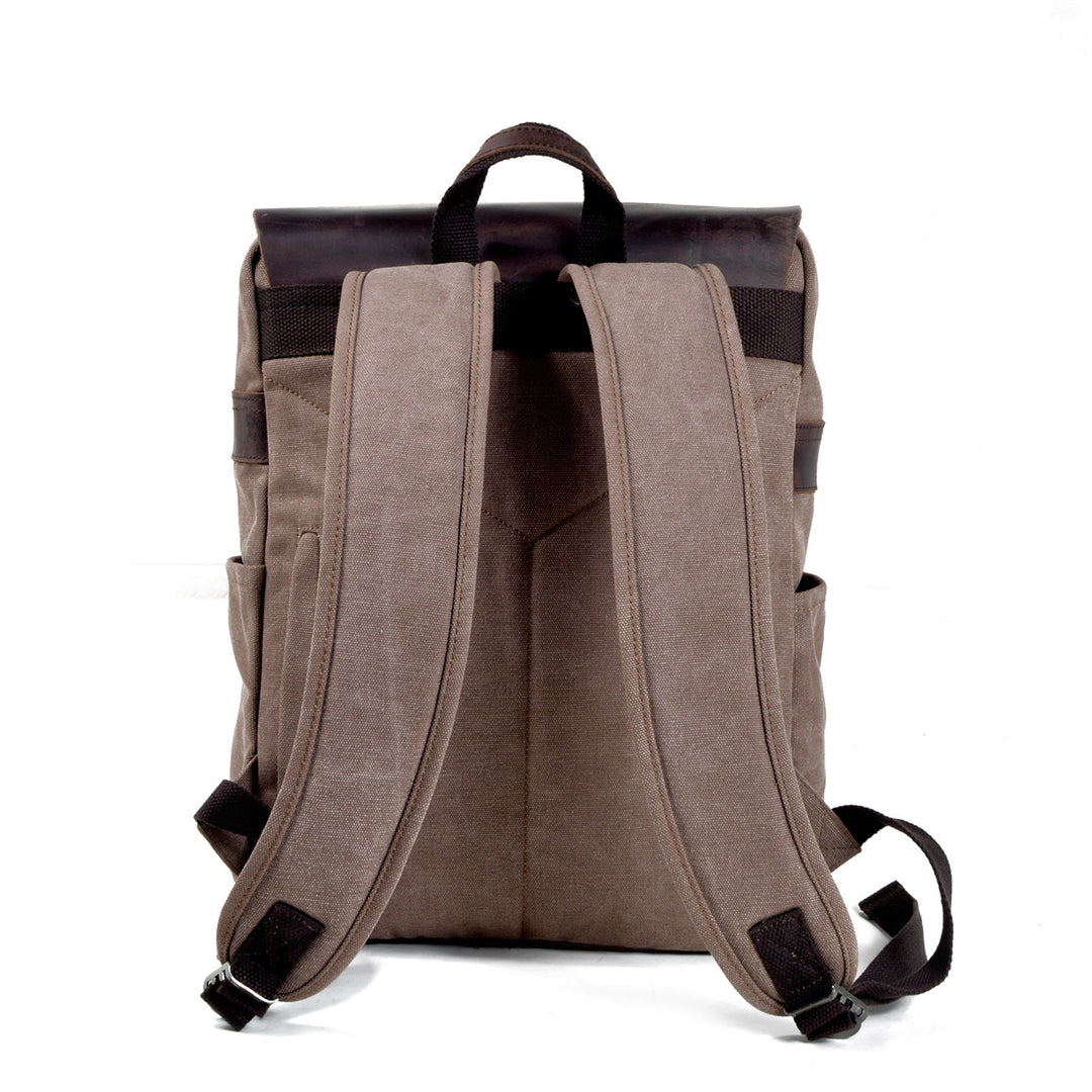 Cotton Canvas Backpack with Adjustable Straps and Multiple Pocket