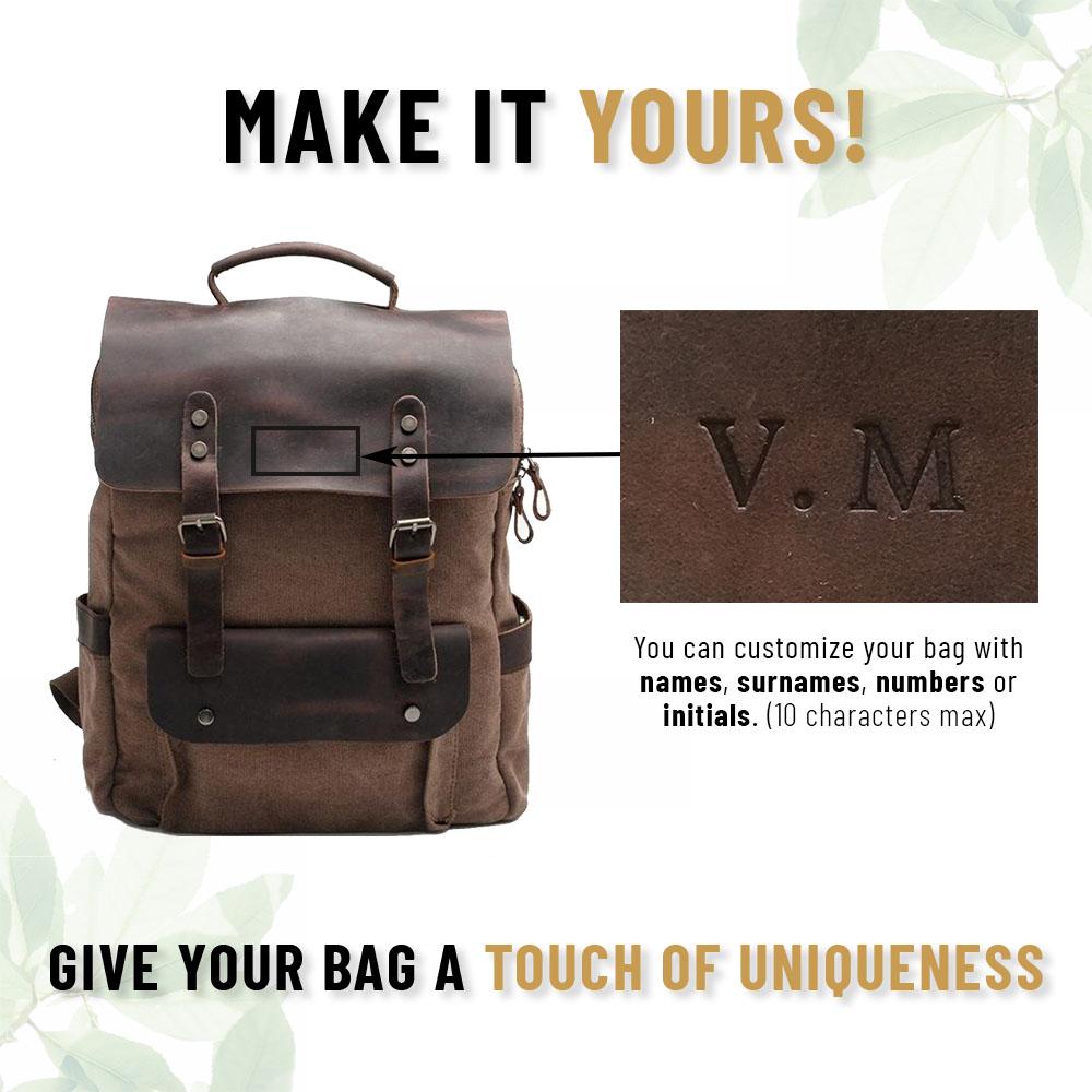 classic canvas leather backpack Vintage Canvas Backpack – Classic, Durable Bag with Timeless Style for All Coffee / No