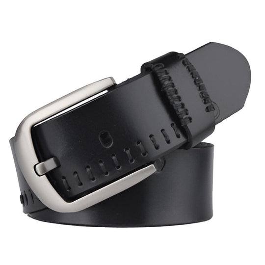 Belt With Visible Stitching In Leather, For Men, Emilio Model