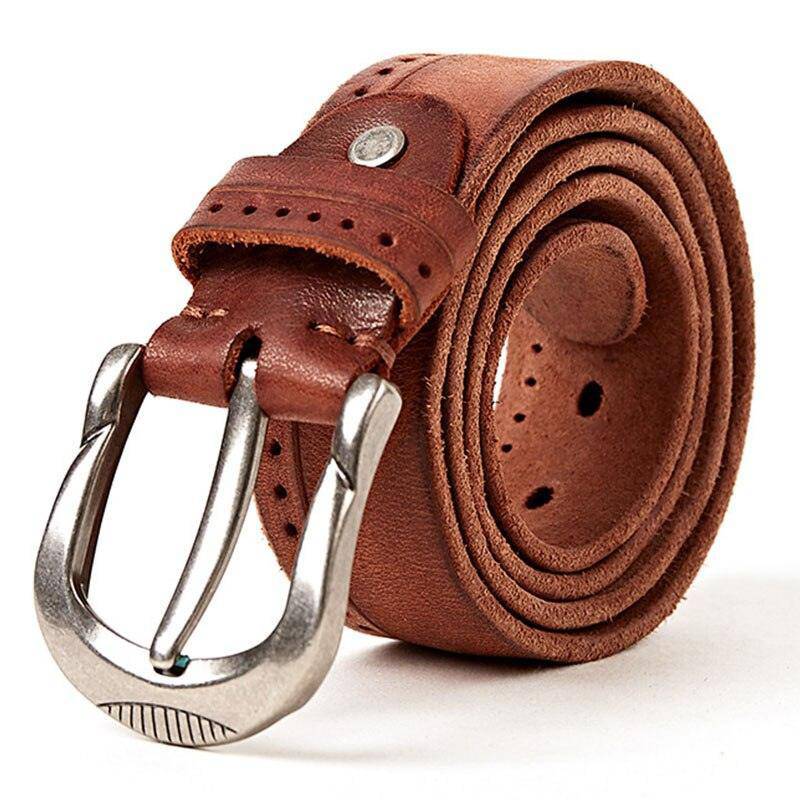 Handmade Casual Leather Belt For Men, Alexei Model - Leather Purse Backpack