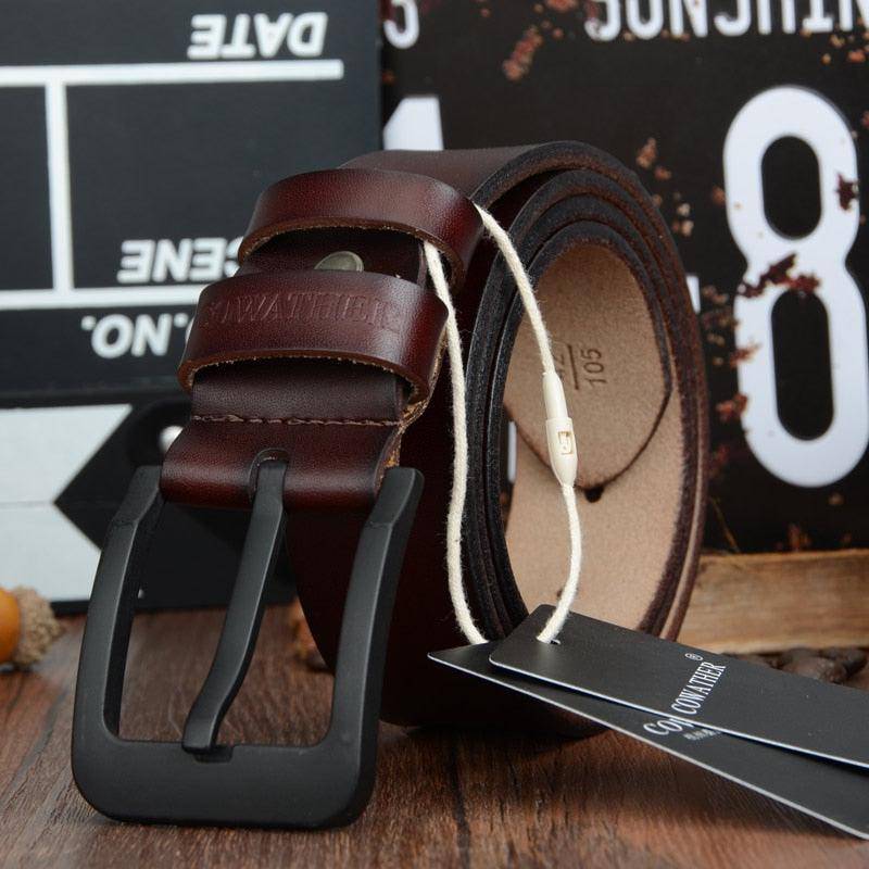 Luxury Casual Leather Belt For Men, Artyom Model - Leather Purse Backpack