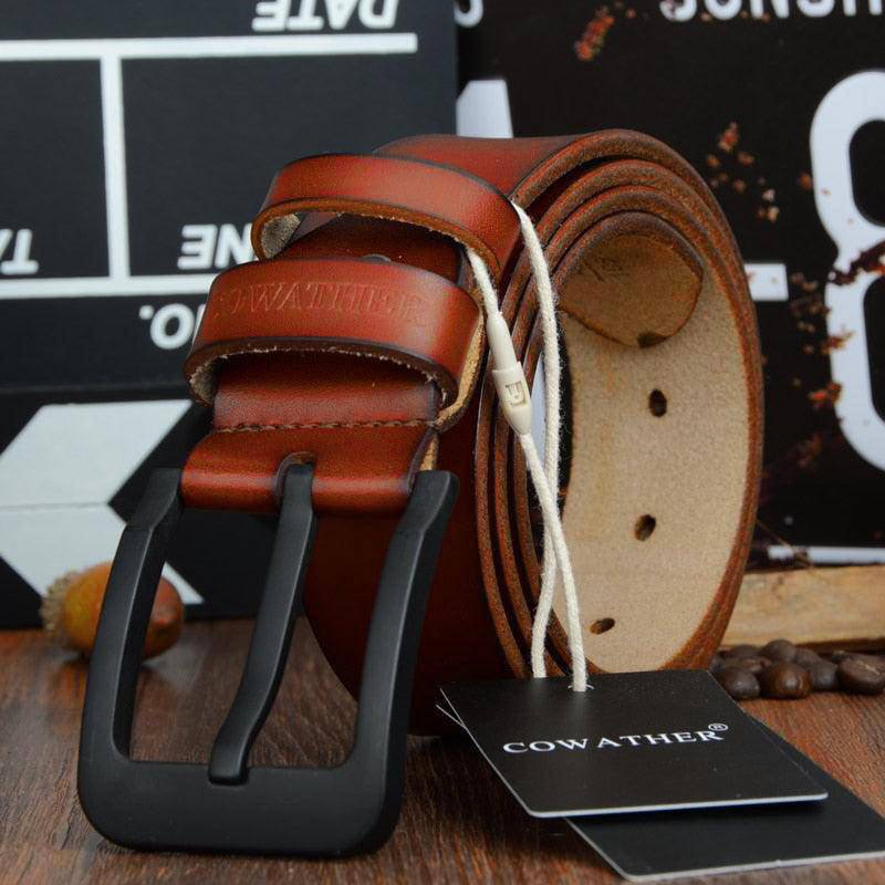 Luxury Casual Leather Belt For Men, Artyom Model - Leather Purse Backpack