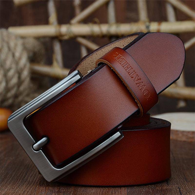 Elegant Men's Casual Leather Belt, Modern Goga Model - Leather Purse Backpack