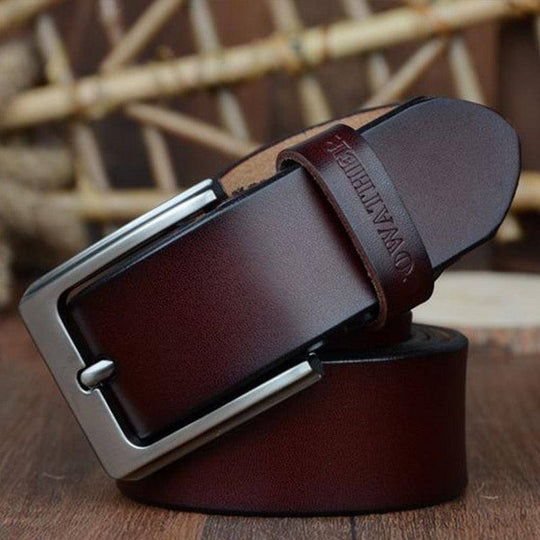 Elegant Men's Casual Leather Belt, Modern Goga Model