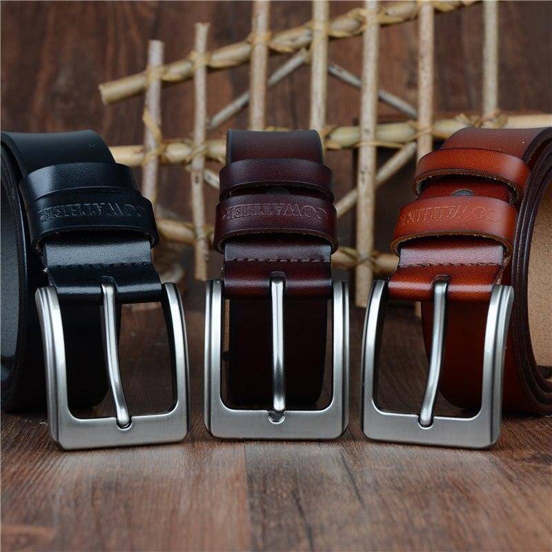 Elegant Men's Casual Leather Belt, Modern Goga Model - Leather Purse Backpack