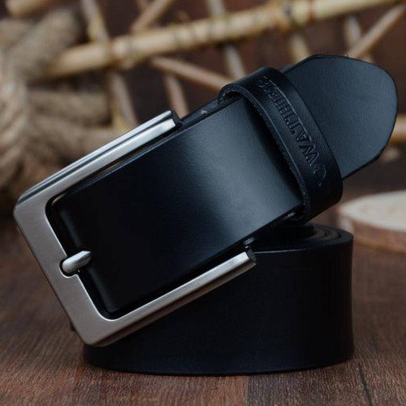 Elegant Men's Casual Leather Belt, Modern Goga Model