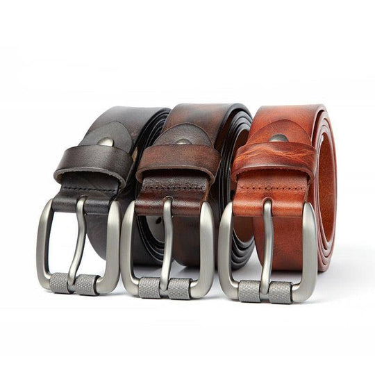 Unique Casual Leather Belt For Men, Husik Model - Leather Purse Backpack