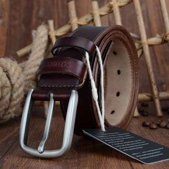 Elegant Casual Leather Belt For Men, Konstantine Model - Leather Purse Backpack