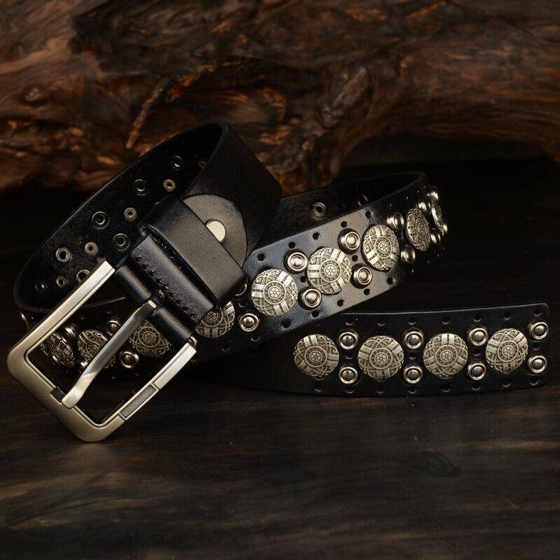 Studded Belt For Women or Men, Ciradyl Model - Leather Purse Backpack