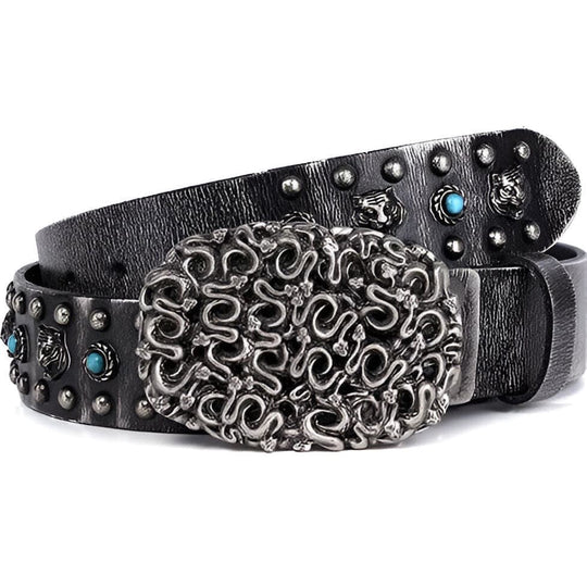 Snakes and Tigers Studded Belt, Khalzas Model