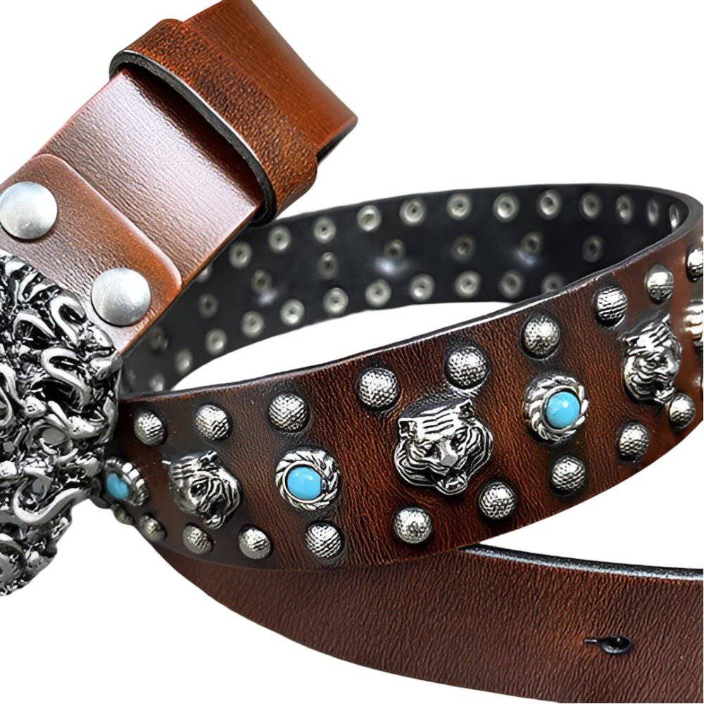 Snakes and Tigers Studded Belt, Khalzas Model