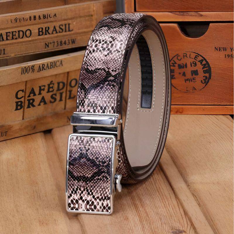 Genuine Snake Pattern Leather Suit Belt For Men, Oraz Model - Leather Purse Backpack