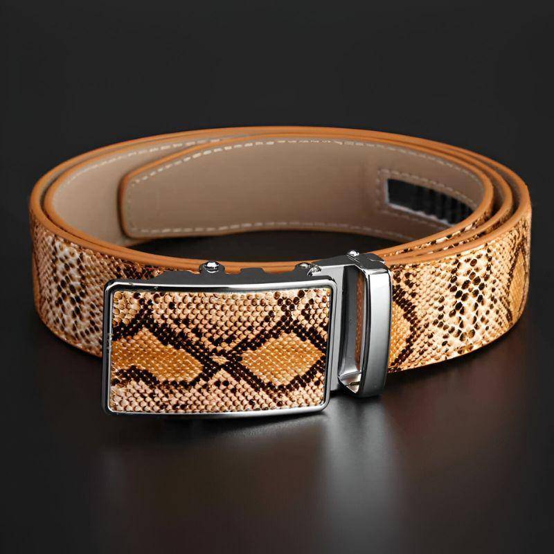 Genuine Snake Pattern Leather Suit Belt For Men, Oraz Model - Leather Purse Backpack