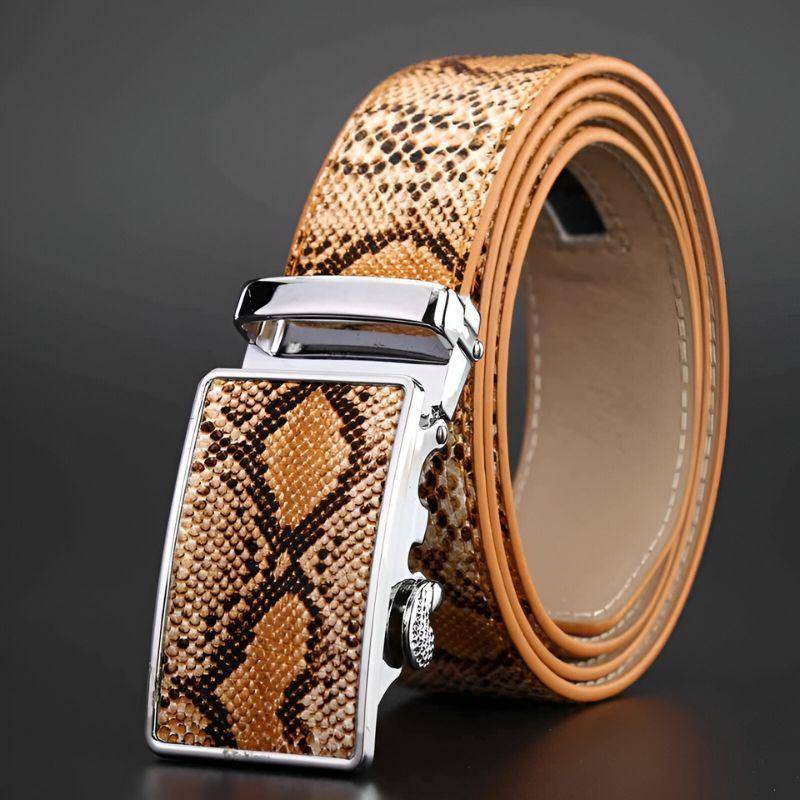 Genuine Snake Pattern Leather Suit Belt For Men, Oraz Model - Leather Purse Backpack