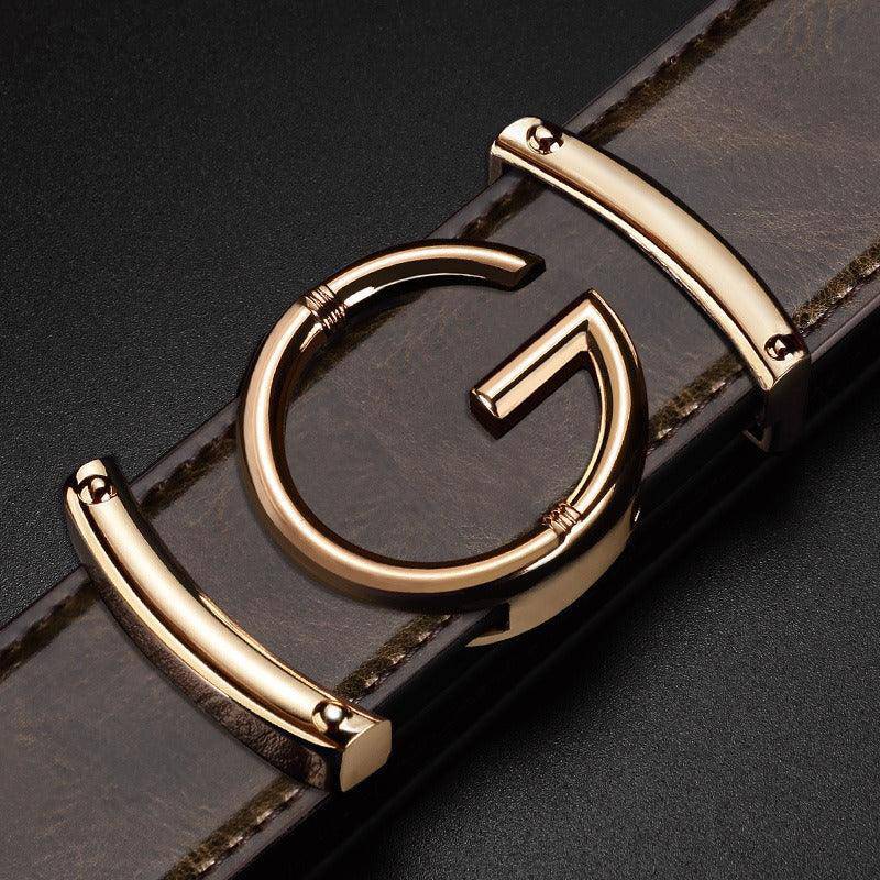 Luxury Leather Suit Belt For Men, Giuseppe Model - Leather Purse Backpack