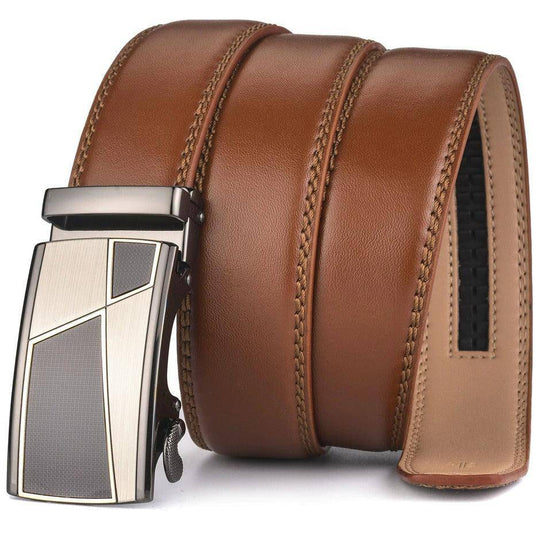 Brown Leather Suit Belt For Men, Thucer Model