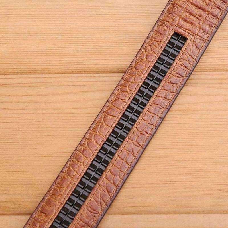 Crocodile Effect Leather Belt For Men, Abaka Model - Leather Purse Backpack