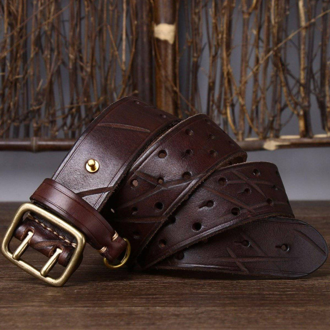 Premium Classic Leather Belt, Osomache Model - Leather Purse Backpack