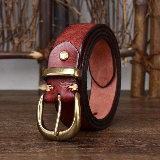 Handmade Leather Belt For Women, Cafatia Model - Leather Purse Backpack