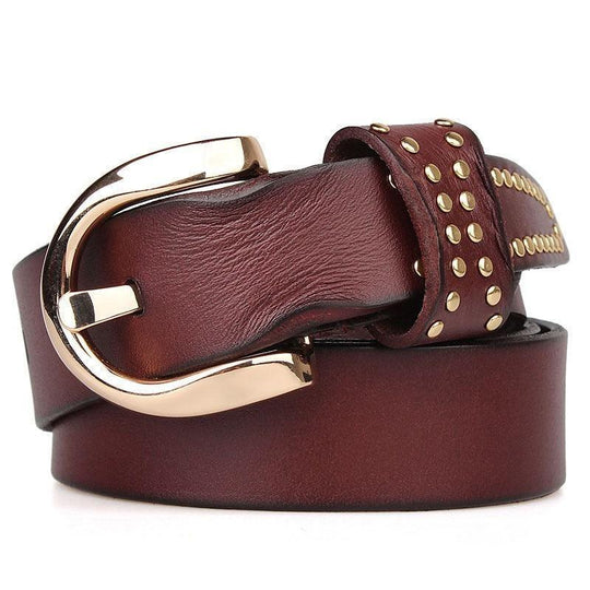 Durable Casual Leather Belt For Women, Tutna Model - Leather Purse Backpack