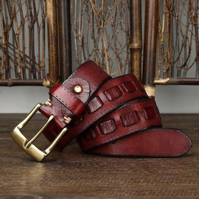 Designer Leather Belt For Women or Men, Alfnia Model - Leather Purse Backpack