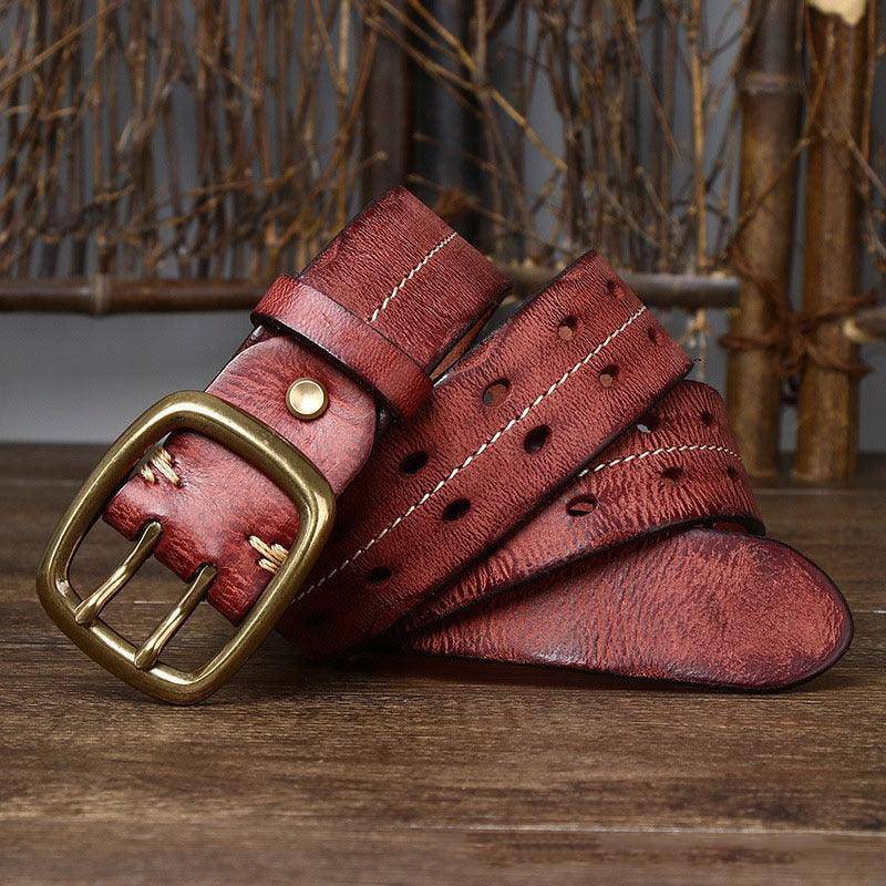 Leather Belt For Women or Men, Pekhrari Model - Leather Purse Backpack