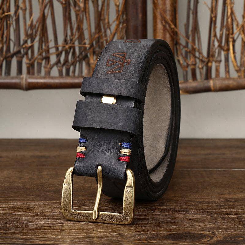 Leather Belt For Men With Ethnic Patterns, Aisha Model