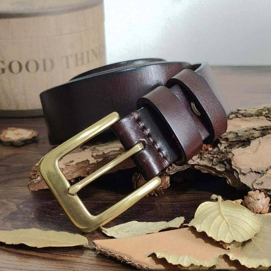 Casual Vintage Leather Belt For Men, Araziia Model - Leather Purse Backpack