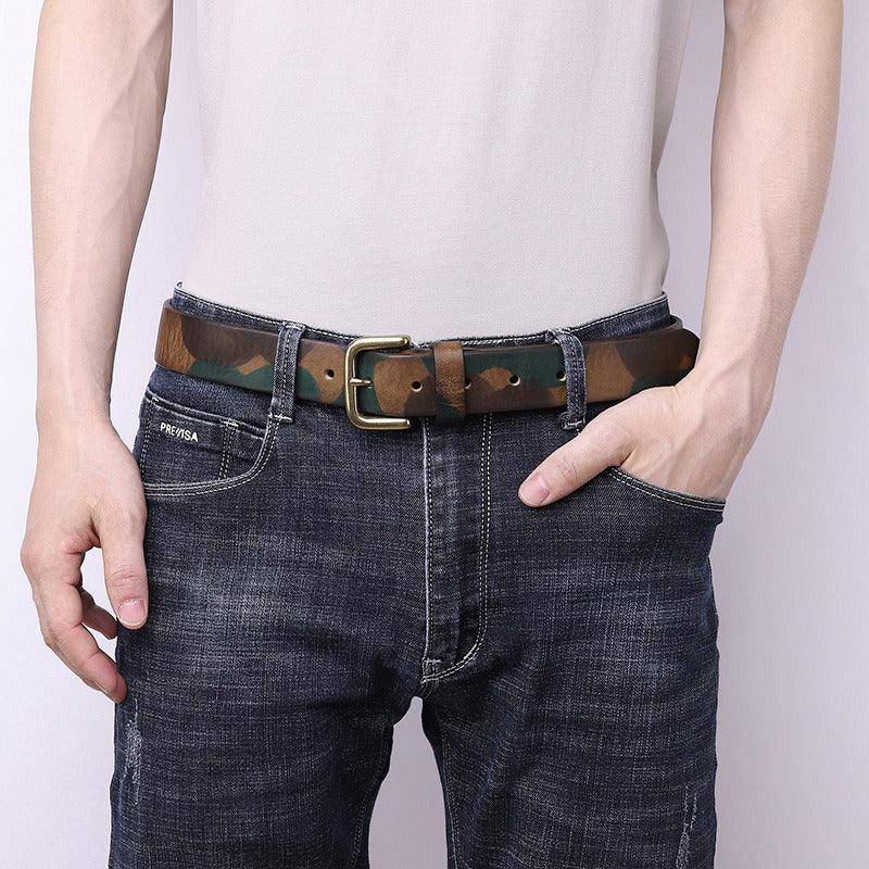 Handmade Leather Belt For Men, Varun model - Leather Purse Backpack