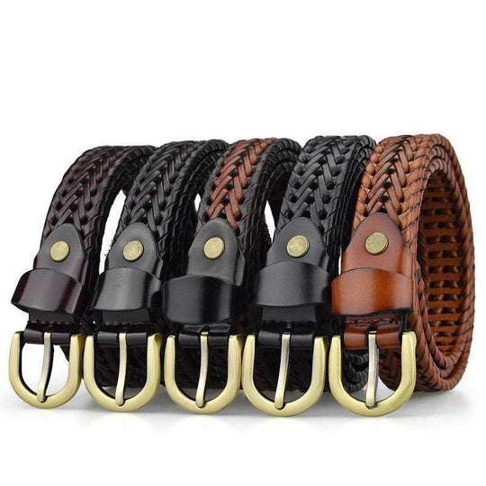 Handmade Braided Leather Belt For Men, Marika Model - Leather Purse Backpack