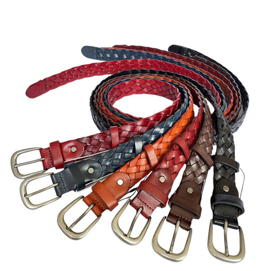 Designer Braided Leather Belt For Men, Masui Model