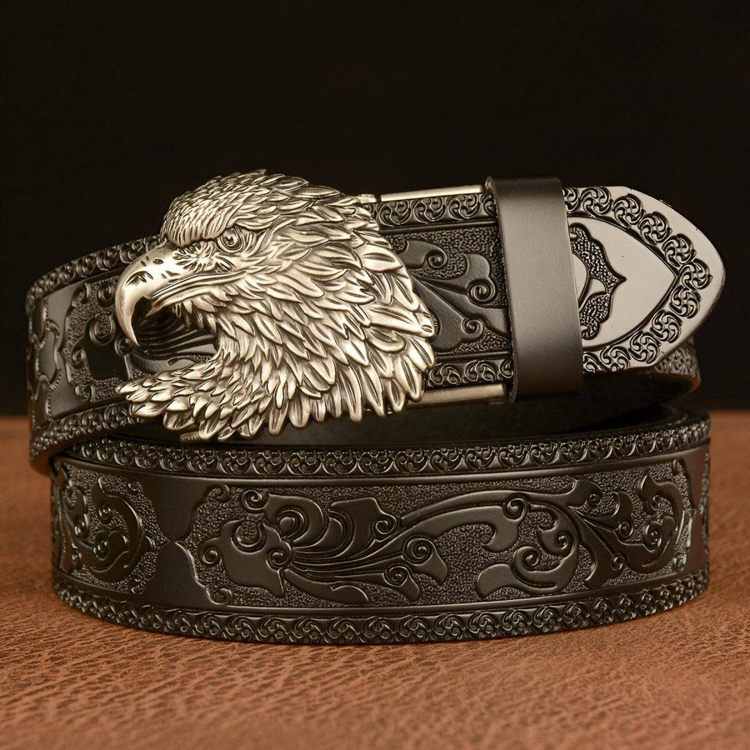 Animal Spirit Belt With Eagle-shaped Buckle, Harry Model - Leather Purse Backpack