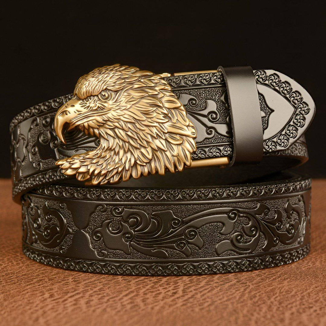 Animal Spirit Belt With Eagle-shaped Buckle, Harry Model - Leather Purse Backpack