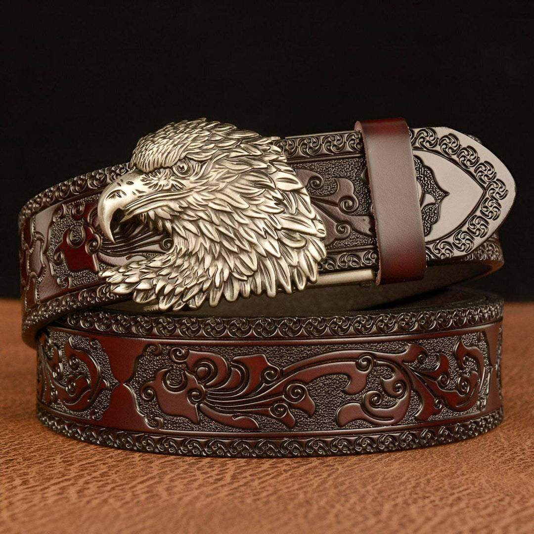 Animal Spirit Belt With Eagle-shaped Buckle, Harry Model - Leather Purse Backpack