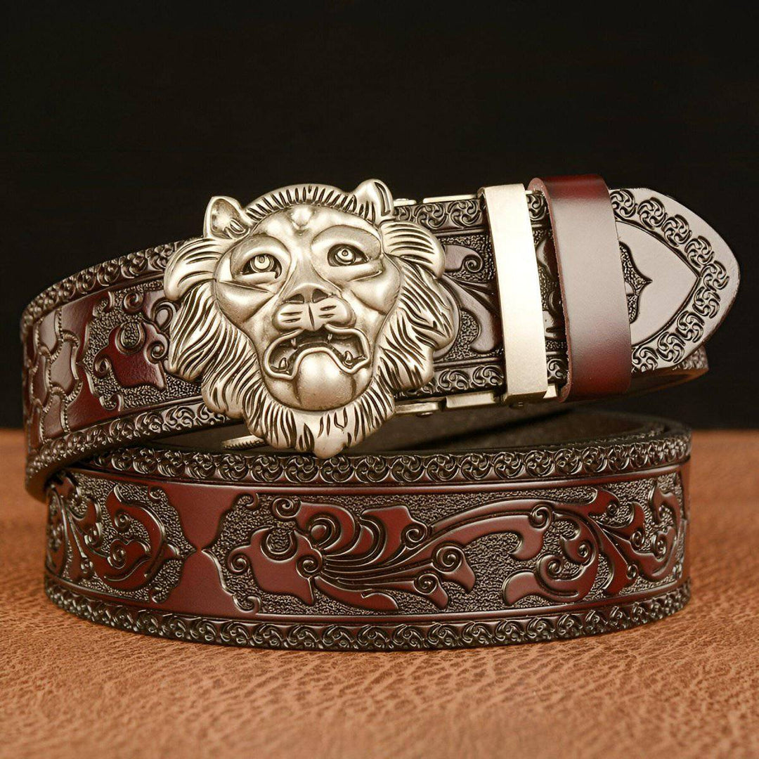 Esprit Animal Belt With Buckle In The Shape оf A Lion Head, Dax Model - Leather Purse Backpack