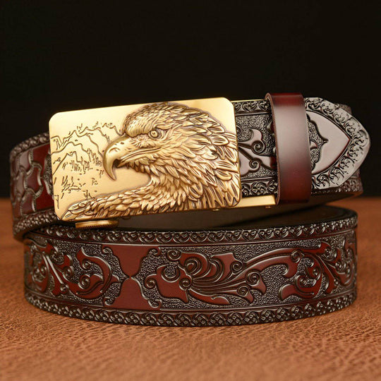 Esprit Animal Belt With Eagle And Mountains Pattern, Zac Model - Leather Purse Backpack