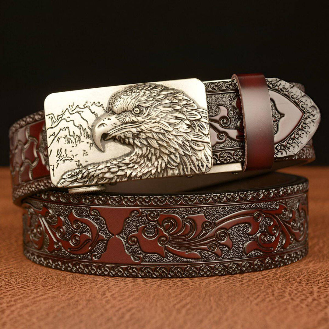 Esprit Animal Belt With Eagle And Mountains Pattern, Zac Model - Leather Purse Backpack