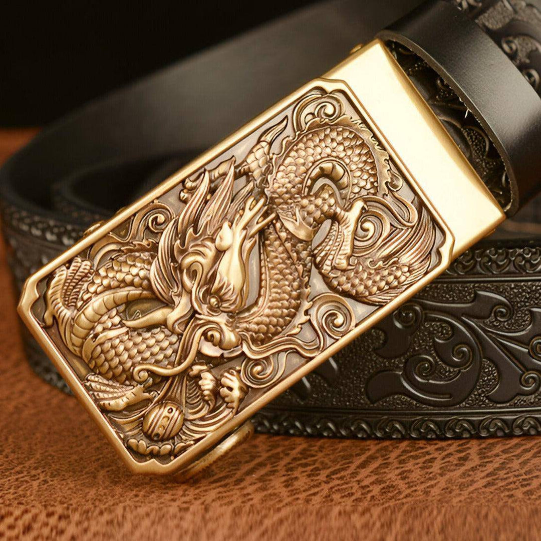 Animal Spirit Belt With Dragon Pattern In The Air, Rohan Model - Leather Purse Backpack