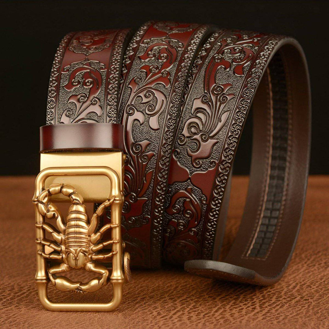 Esprit Animal Belt With Scorpion Pattern, Walker Model - Leather Purse Backpack