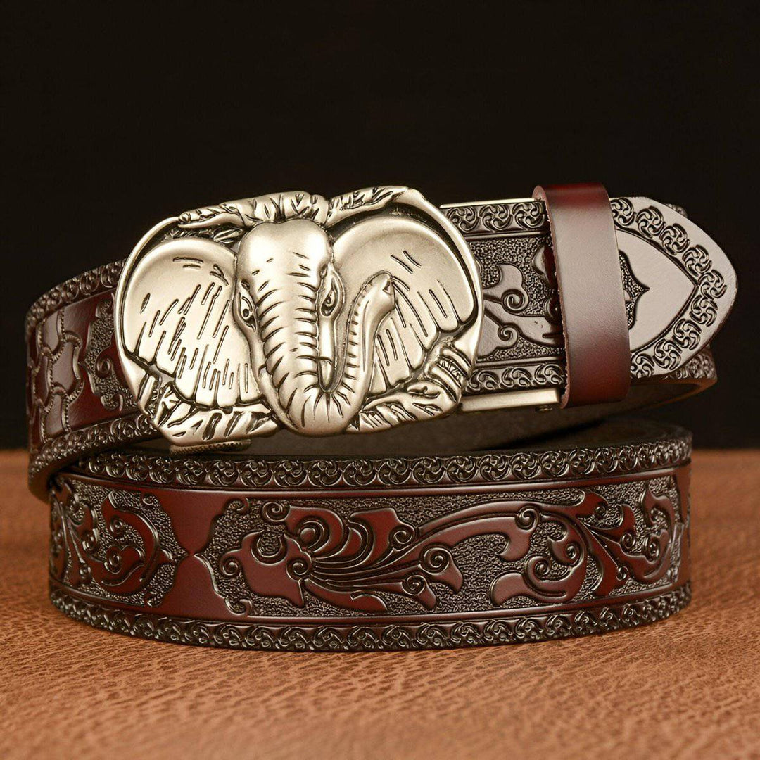 Esprit Animal Belt With Elephant Head Pattern, Rowen Model - Leather Purse Backpack