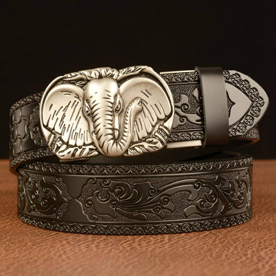 Esprit Animal Belt With Elephant Head Pattern, Rowen Model - Leather Purse Backpack