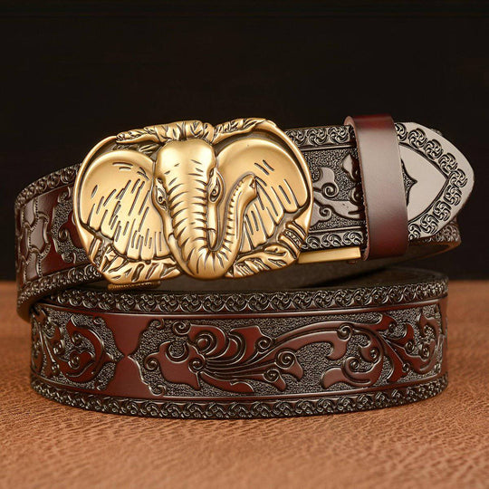 Esprit Animal Belt With Elephant Head Pattern, Rowen Model - Leather Purse Backpack