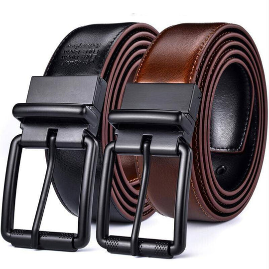 Reversible 2 In 1 Leather Belt For Men, Aaron Model - Leather Purse Backpack